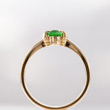 Apple Green Tsavorite Baby Dragon Claw ring in 9 carat Gold