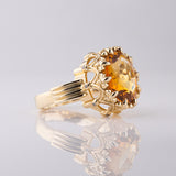 6.80 carat Citrine Royal Diadem ring with Diamonds in 9 carat Gold