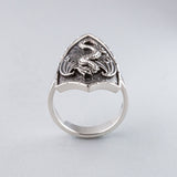 Dragon Shield ring in Sterling Silver