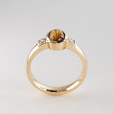 Glittery Rutile Quartz Memories Ring in Gold with Diamonds