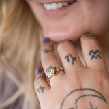 Glittery Rutile Quartz Memories Ring in Gold with Diamonds