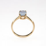 Misty Grey Sapphire Tiny Bloom Ring