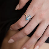 1.94 carat Aquamarine and Diamond Starlight ring in 9 carat Gold and Platinum