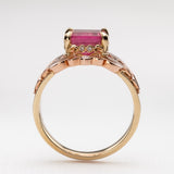 Pink Tourmaline Tequila Sunrise Gold Ring
