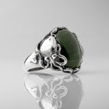 Pounamu Twin Octopus ring in Sterling Silver