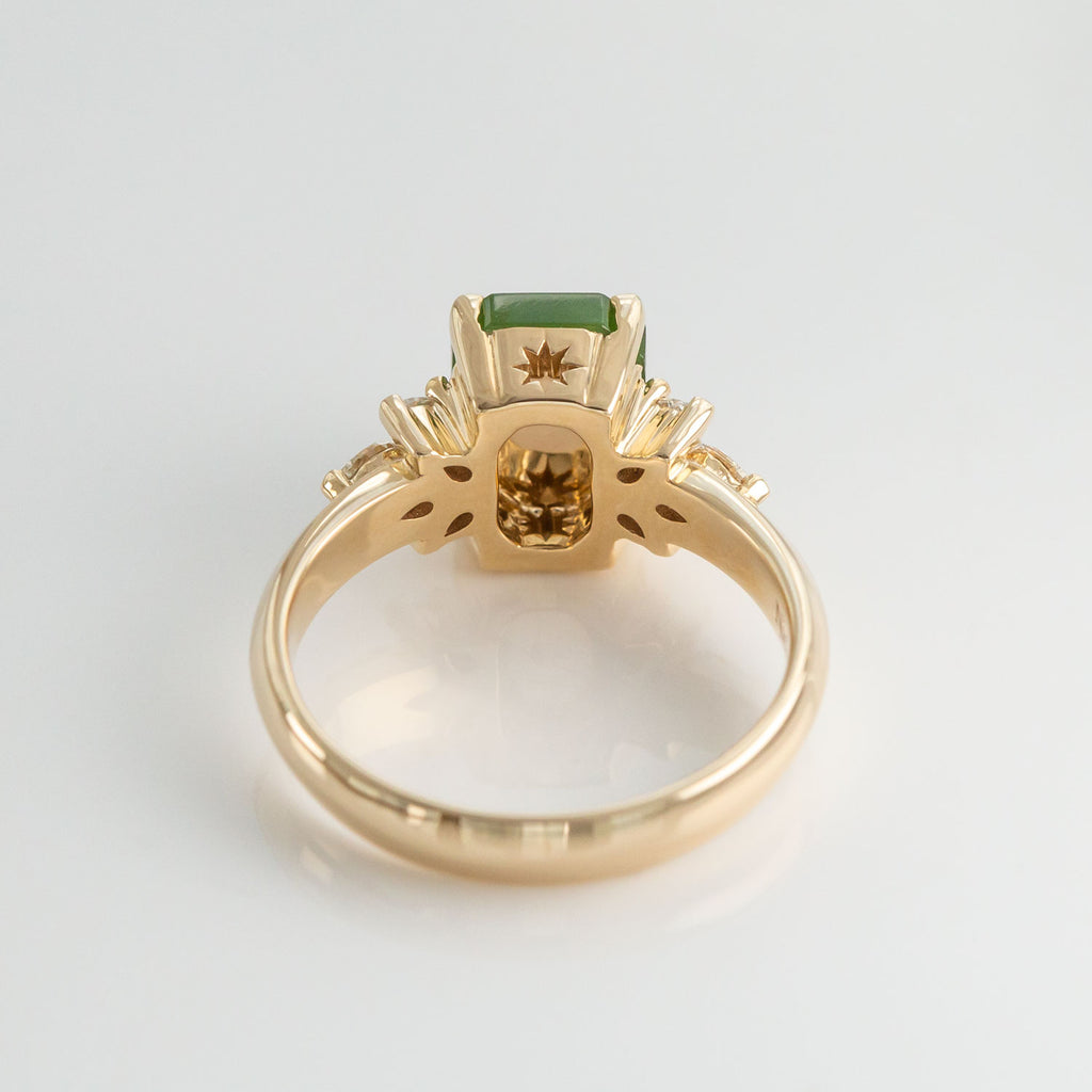 Pounamu Starlight Orchard Diamond ring in Gold or Platinum