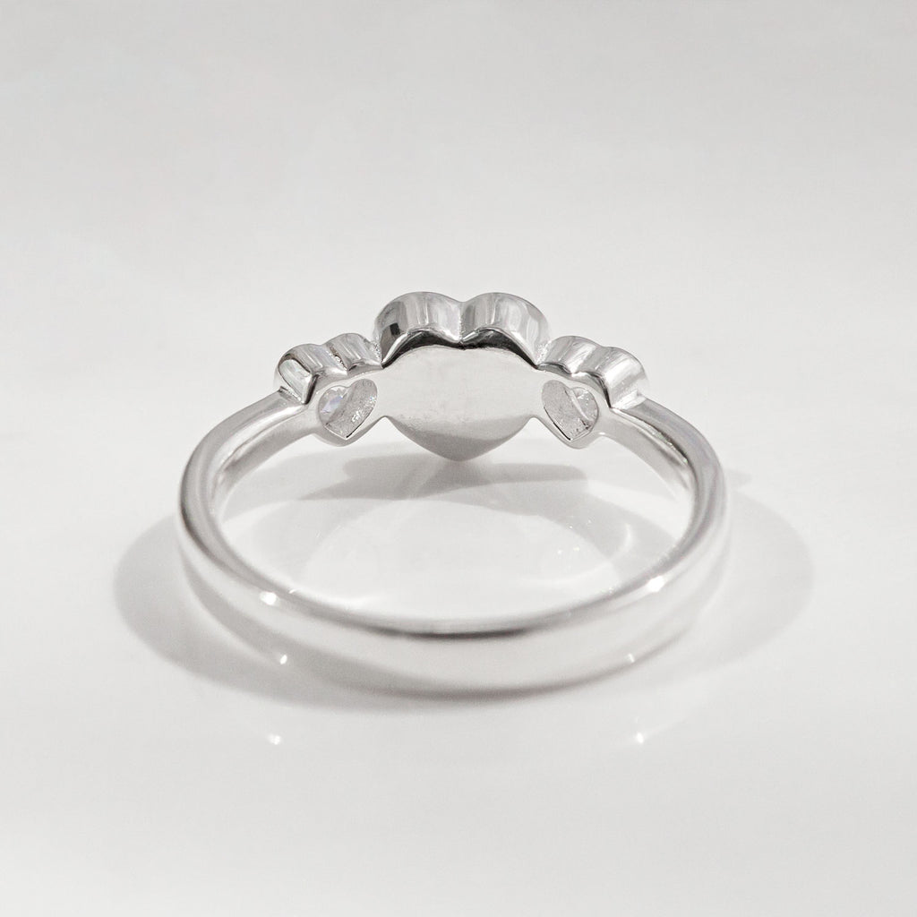 Lovebug ring with Pounamu and Cubic Zirconia in Sterling Silver