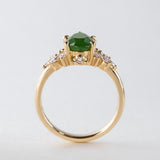 Fern Queen Ring with Pounamu & Diamonds
