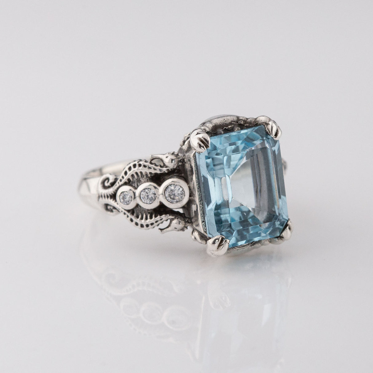 Blue Topaz Tide Pool ring in Sterling Silver