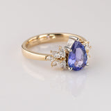 Tanzanite and Diamond Snow Queen ring in 14ct Gold and Platinum