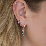 Starry Blue Zircon and Diamond Earrings