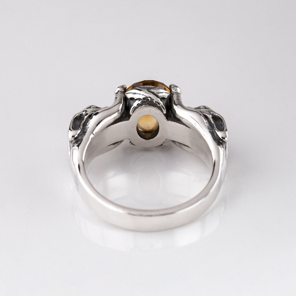 Lucky Bunny ring with Citrine in Sterling Silver