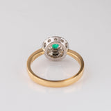 Baby UFO ring with Emeralds and Diamonds in Platinum and 18 carat Gold