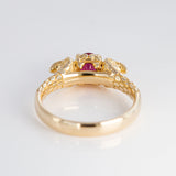 1.10 carat Red/Pink Sapphire Double Rising Cobra ring in 9 carat Gold