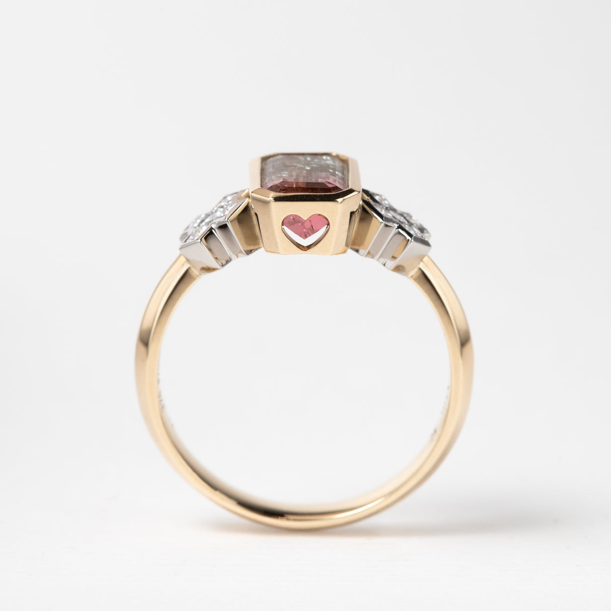 Watermelon Kiss Kiss Ring with Diamonds