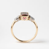 Watermelon Kiss Kiss Ring with Diamonds