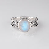 Mermaid ring in Sterling Silver with Rainbow Moonstone