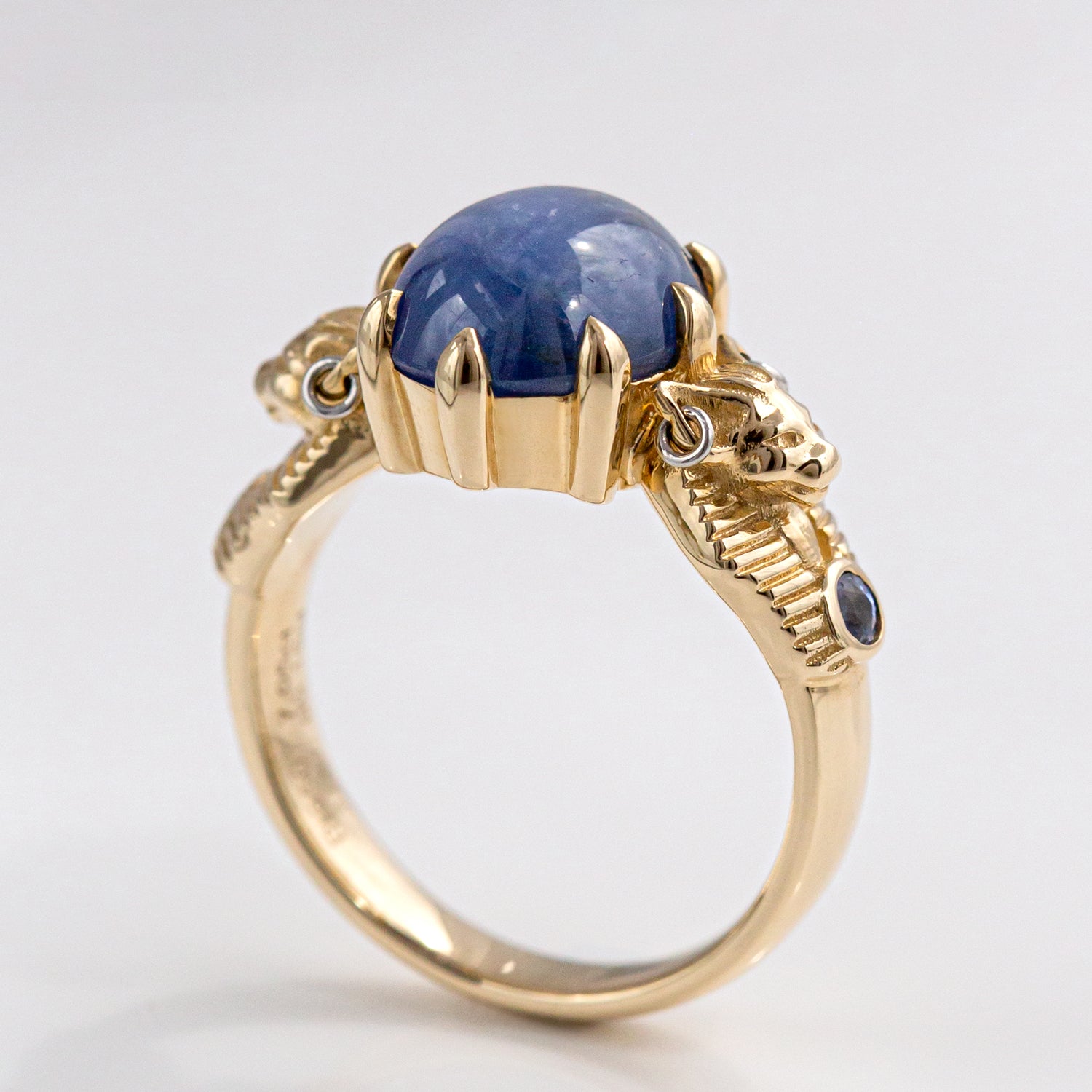 10K White Gold Blue Lindy Star Sapphire Ring - Howard's DC