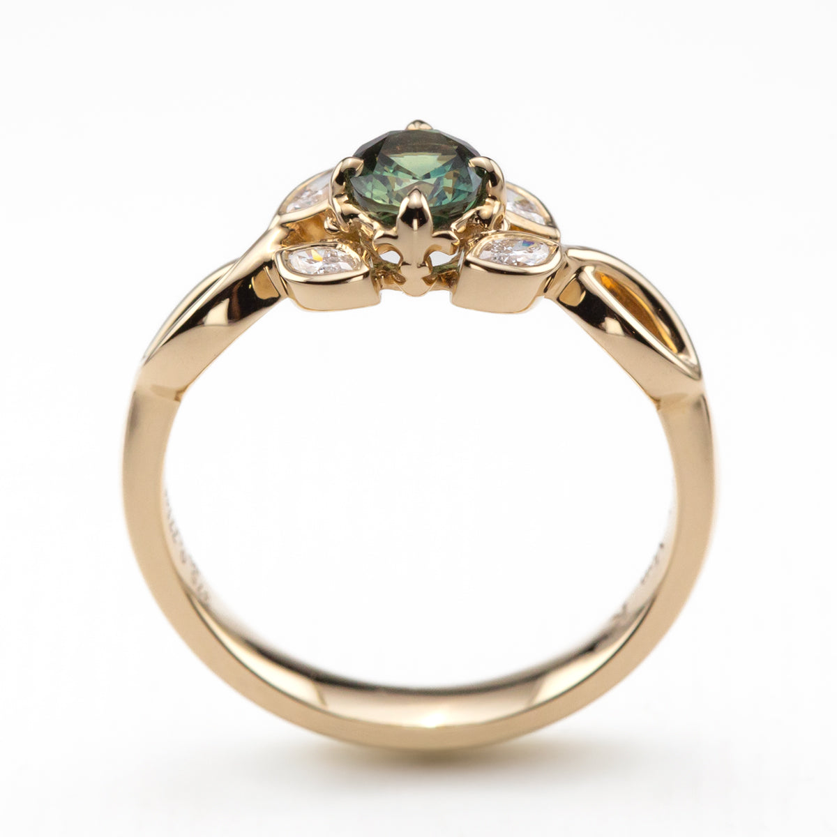 Forest Green Sapphire Nymphia Ring
