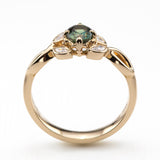 Forest Green Sapphire Nymphia Ring