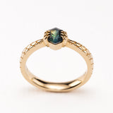 Teal Sapphire Dragon Claw Ring
