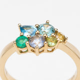 Fallen Leaves Ring with Sapphire & Emerald