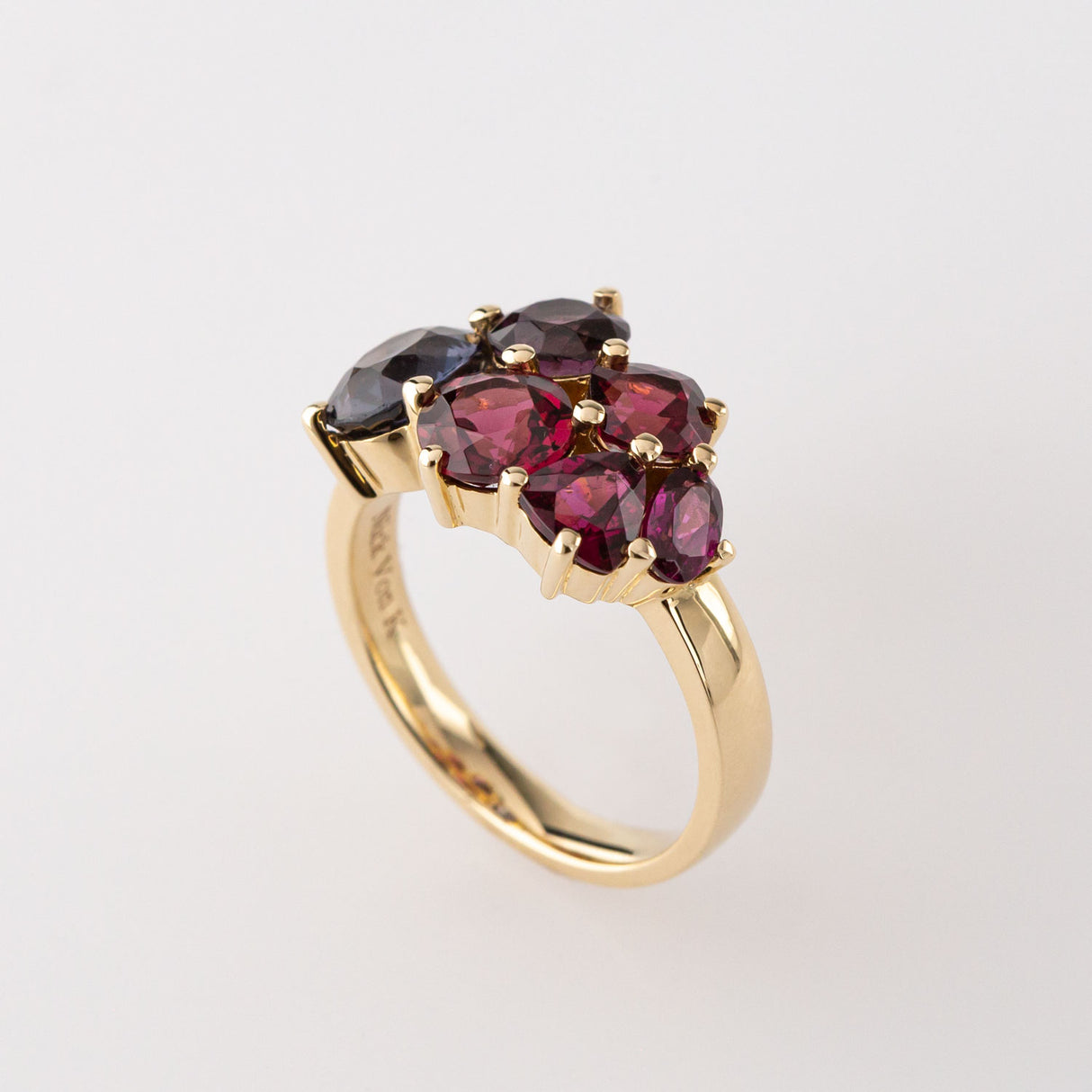 Forbidden Fruit Cluster ring in 9 carat Gold