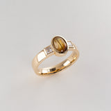 Glittery Rutile Quartz Memories Ring in Gold with Diamonds