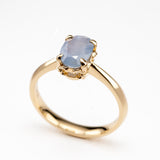 Misty Grey Sapphire Tiny Bloom Ring