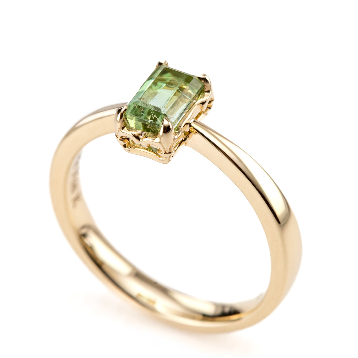 Lime Tourmaline Tiny Bloom Ring