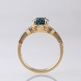 Robin Hood ring with London Blue Topaz in 9 carat Gold