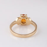 1.70 carat Mandarin Garnet Deco ring in 14 carat Gold