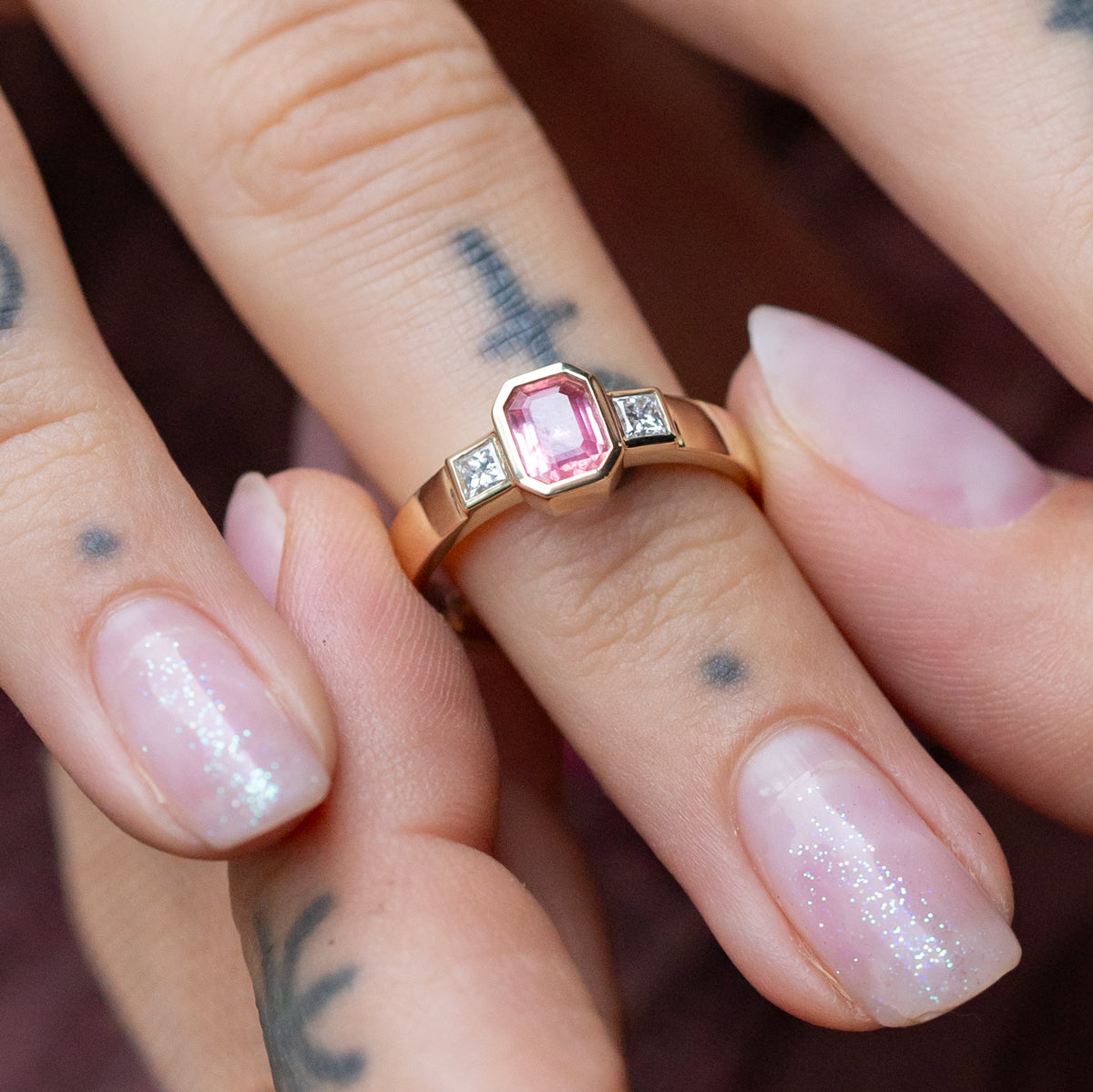Pink Lemonade Sorbet Spinel Ring
