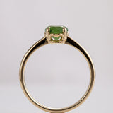 Baby Dewdrop ring with Pounamu in 9 carat Gold