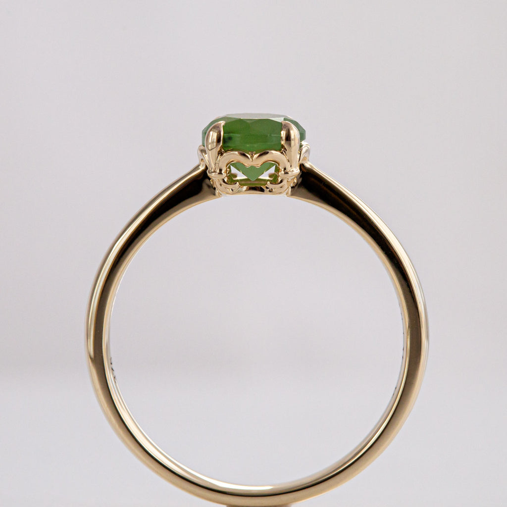 Baby Dewdrop ring with Pounamu in 9 carat Gold