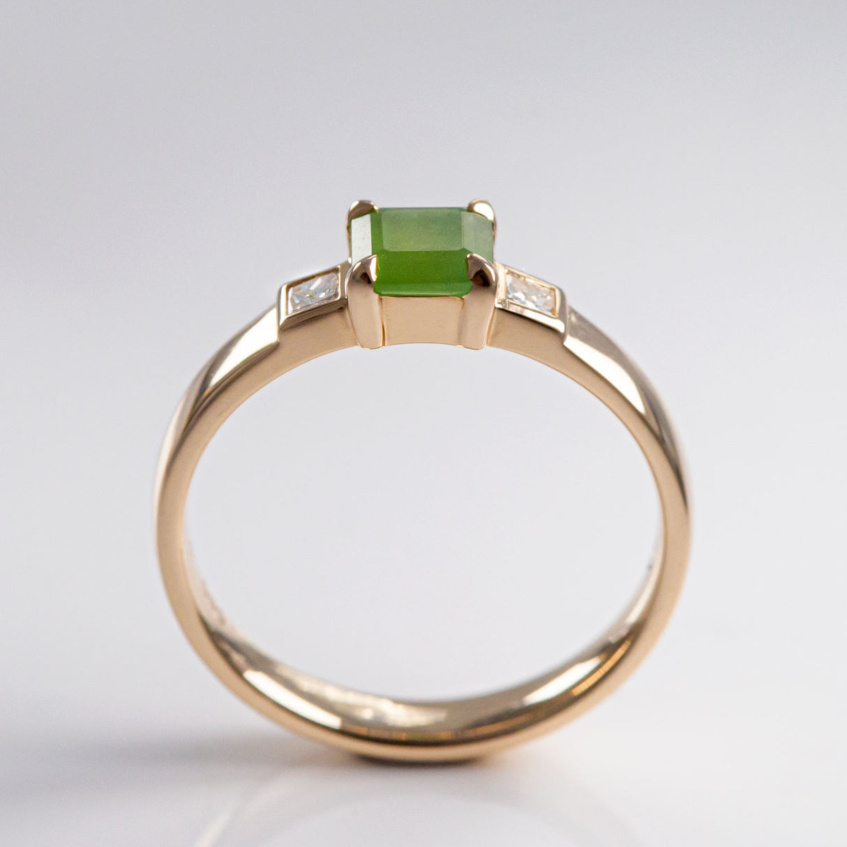 Little Princess Pounamu Diamond ring in Gold or Platinum