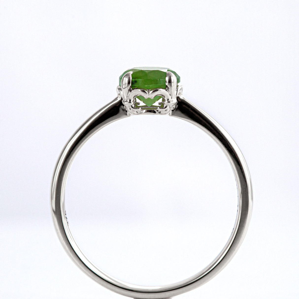 Baby Dewdrop ring with Pounamu in Sterling Silver