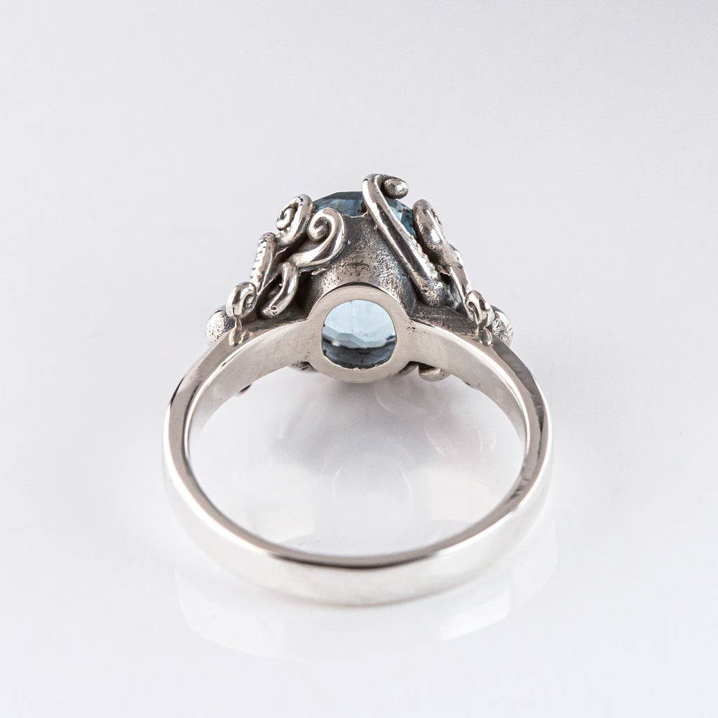 Topaz Twin Octopus ring in Sterling Silver