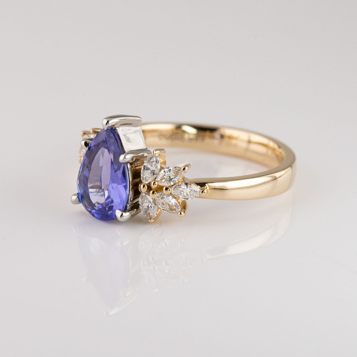 Tanzanite and Diamond Snow Queen ring in 14ct Gold and Platinum