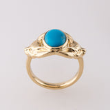 Turquoise Egyptian Fox ring in 9 carat Gold