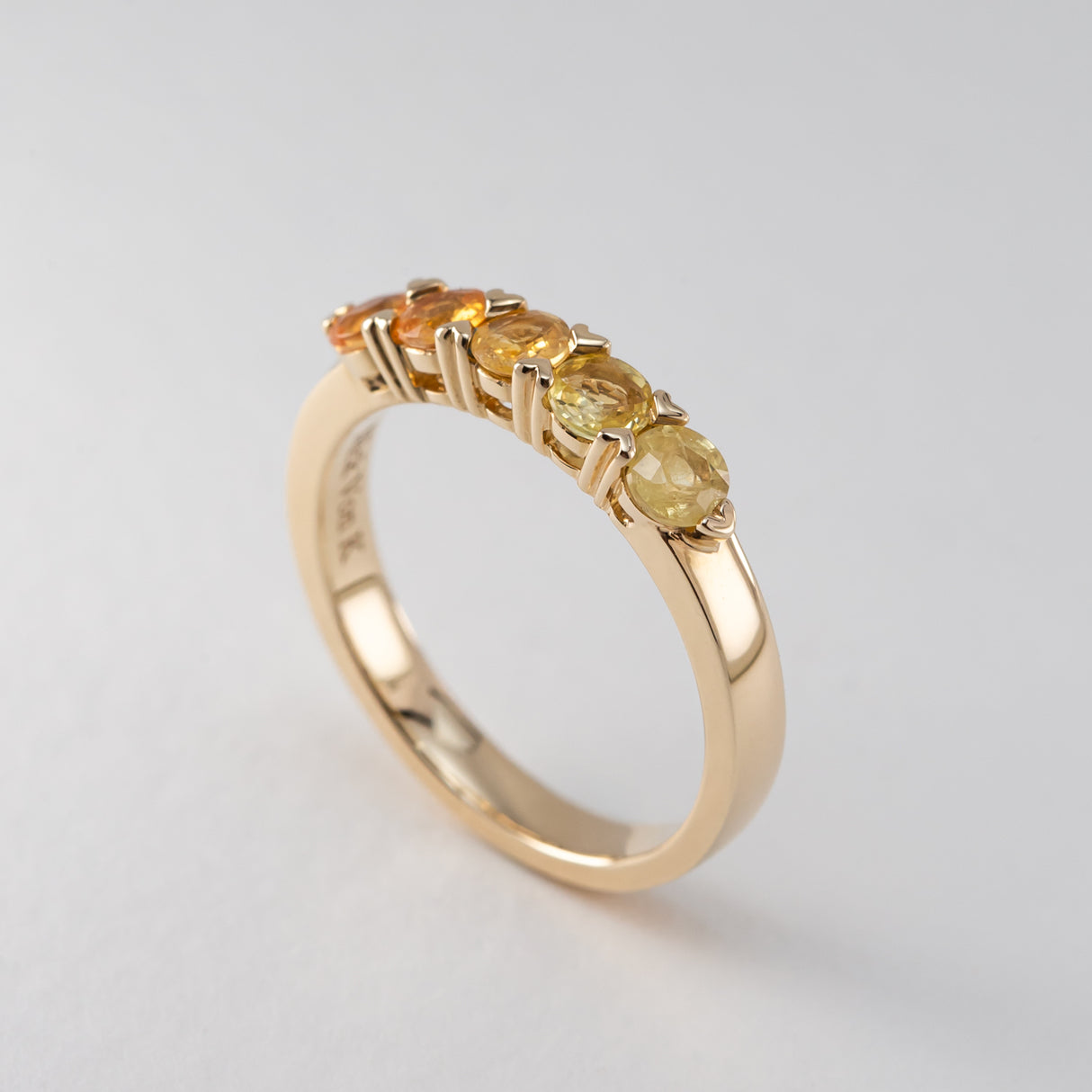 Sunshine Ombré Sapphire Heart Claw Ring