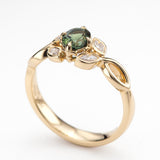 Forest Green Sapphire Nymphia Ring