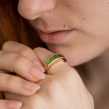 Pounamu Ombré Channel ring in 9 carat Gold