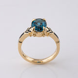 Robin Hood ring with London Blue Topaz in 9 carat Gold