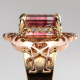Pink Tourmaline Tequila Sunrise Gold Ring