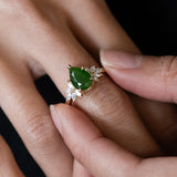 Fern Queen Ring with Pounamu & Diamonds