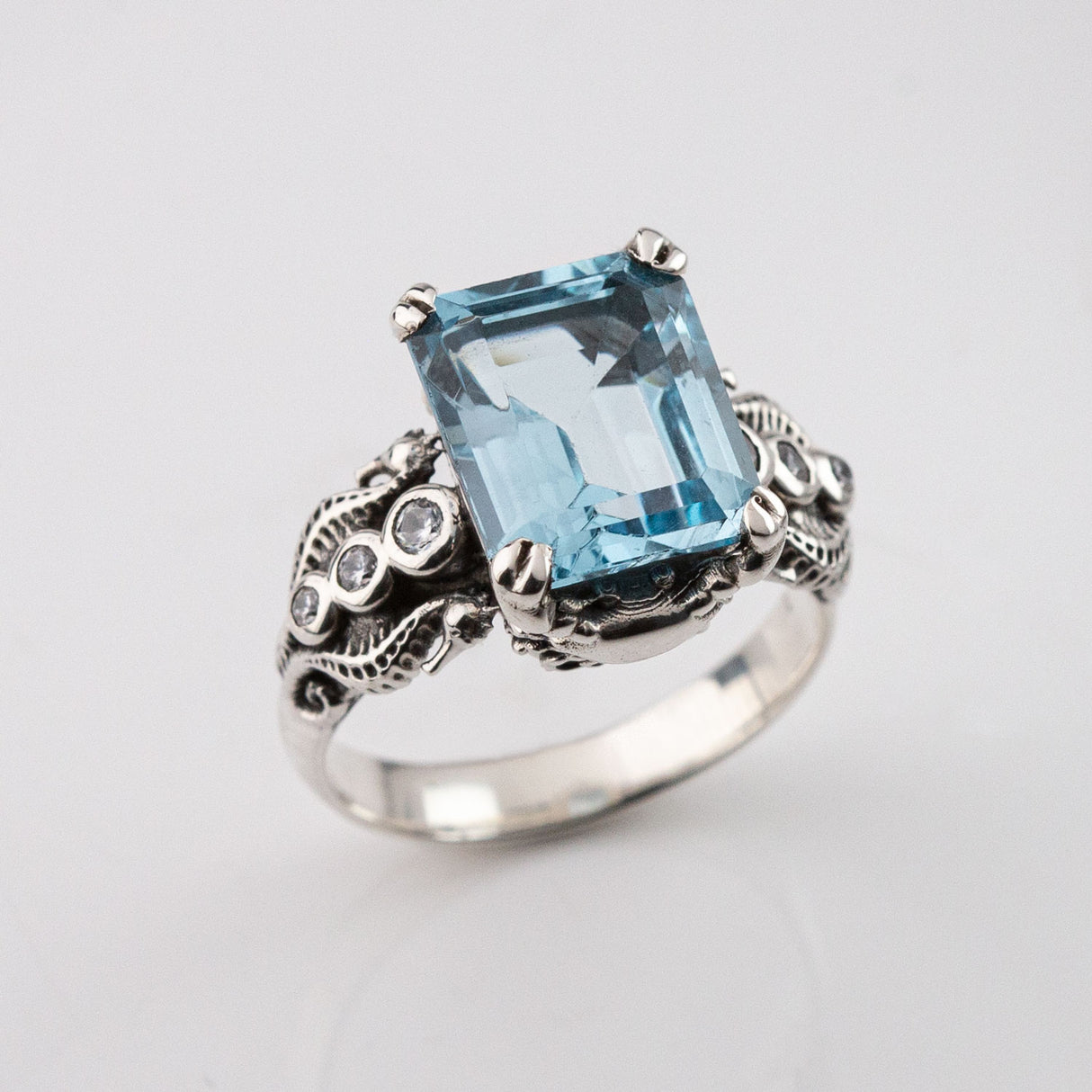 Blue Topaz Tide Pool ring in Sterling Silver