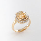 Sun Seeker Rutile Quartz Halo Ring
