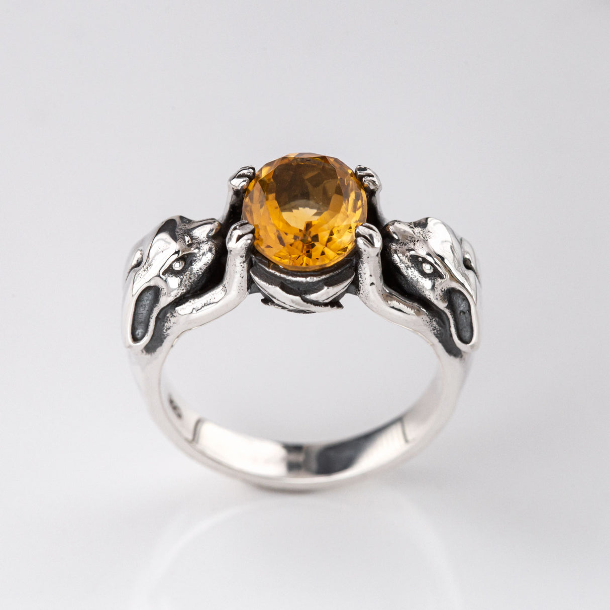 Lucky Bunny ring with Citrine in Sterling Silver