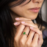 Green Tourmaline Spiral Ring